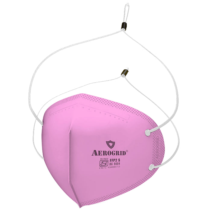 Aerogrid FFP2 6 Layer BIS Certified Premium N95 Mask Pink with Adjustable White Head Loop - Classic Derma