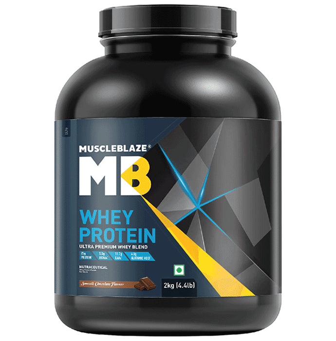 MuscleBlaze Whey Isolate Protein Blend Powder | Added Digestive Enzymes & Glutamic Acid | For Muscle Gain | Supports Nutrition Smooth Chocolate - Classic Derma