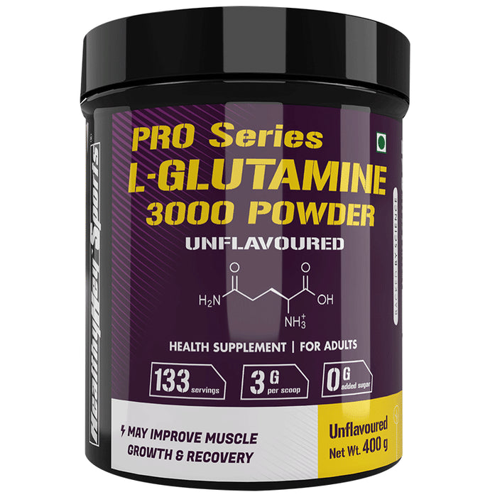 HealthyHey Sports Pro Series L-Glutamine 3000 Powder Unflavoured - Classic Derma
