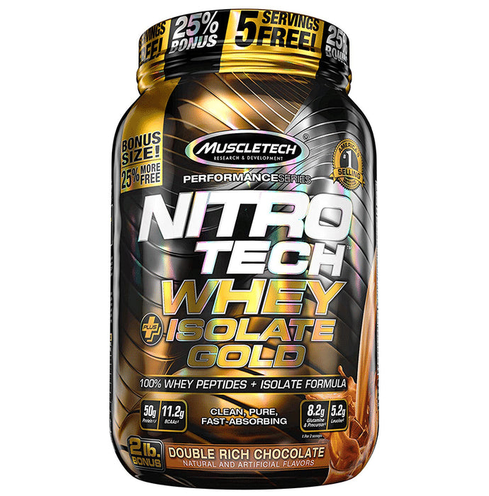 Muscletech Nitro Tech Whey Plus Isolate Gold Double Rich Chocolate - Classic Derma