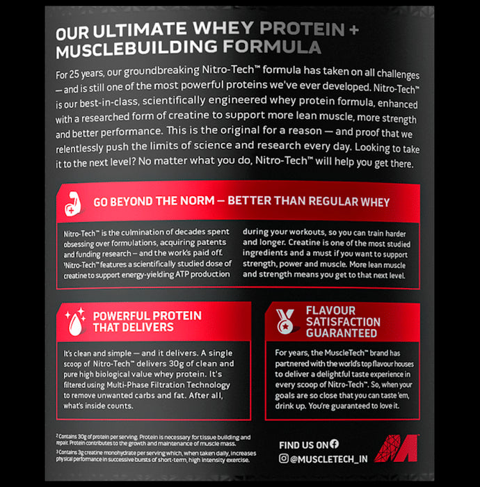 Muscletech Nitrotech Whey Protein Powder Vanilla