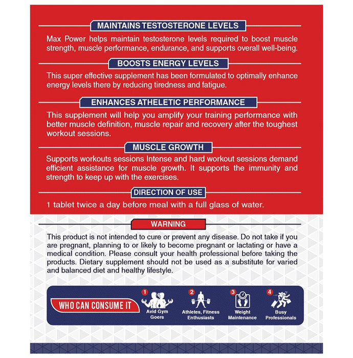 Fitness Buzz Nutrition Max Power Tablet