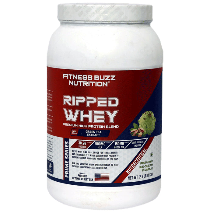 Fitness Buzz Nutrition Ripped Whey Powder Pistachid Ice Cream - Classic Derma