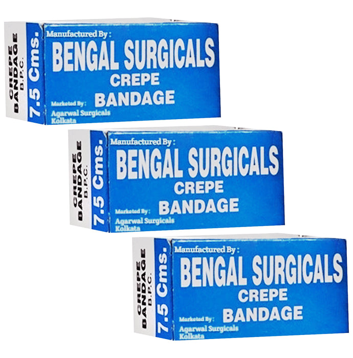 Agarwals Bengal Crepe Bandage 7.5cm x 4m - Classic Derma