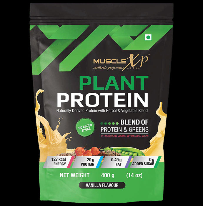 MuscleXP Plant Protein Powder (400gm Each) Vanilla - Classic Derma