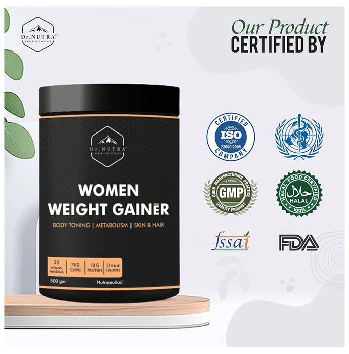 Dr. Nutra Women Weight Gainer for Body Toning, Metabolism, Skin & Hair | Flavour Chocolate