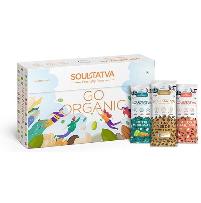 Soultatva Combo Pack of Nutri Mukhwas 15gm, Flax Seeds Roasted Salted 20gm & Seeds Trail Mix 20gm (4 Each)
