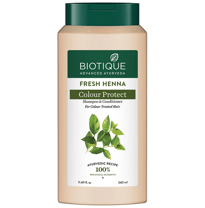 Biotique Fresh Henna Colour Protect Shampoo and Conditioner - Classic Derma