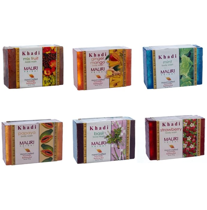 Khadi Mauri Herbal Handcrafted Ayurvedic Natural Soaps 125gm Each - Classic Derma