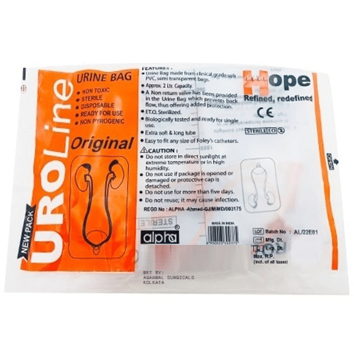 Agarwals Uroline Urine Bag 2 Ltr - Classic Derma