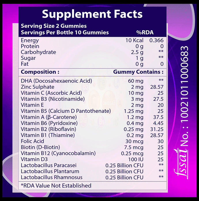 Eatab Multivitamins Gummies Immune Booster Gluten Free