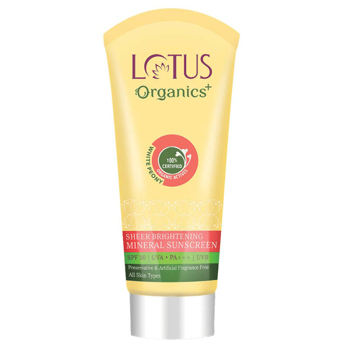 Lotus Organics+ Sheer Brightening Mineral Sunscreen SPF 50 PA+++ - Classic Derma
