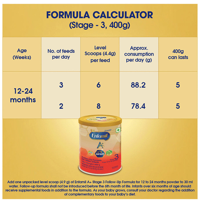 Enfamil A+ Stage 3 Follow Up Formula for Older Infants | Powder with DHA, ARA & Probiotics