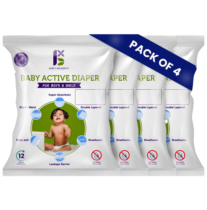 Babe's & Buddy's Baby Active Diaper (5 Each) Medium - Classic Derma