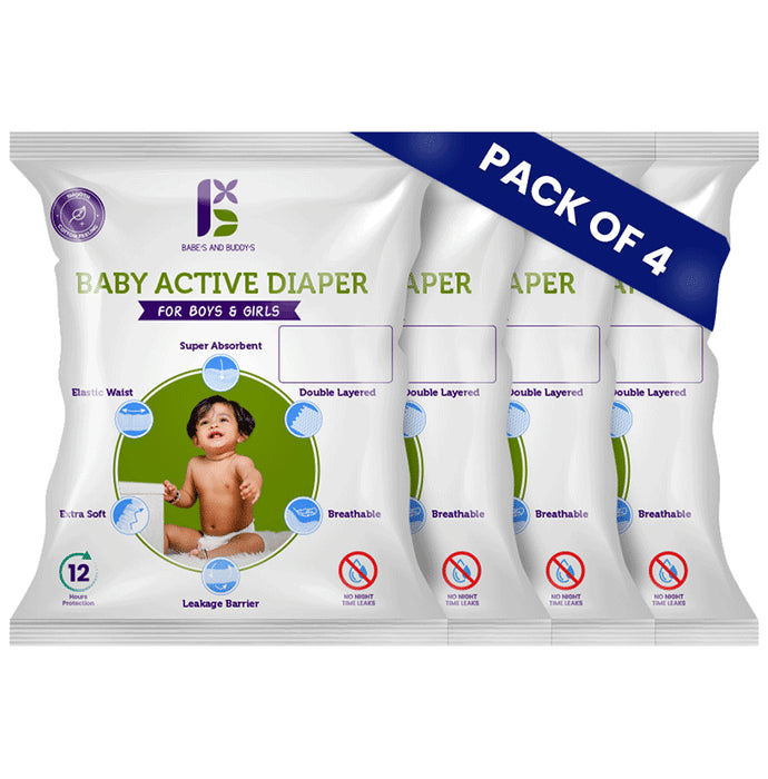 Babe's & Buddy's Baby Active Diaper (5 Each) Small - Classic Derma