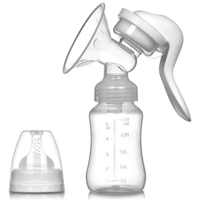 AHC Manual Massage Breast Feeding Pump with Bottle and Nipple - Classic Derma