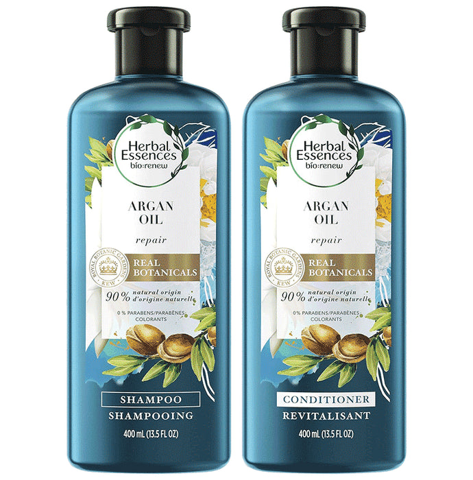 Herbal Essences Combo Pack of Argan Oil Repair Shampoo & Argan Oil Repair Conditioner (400ml Each) - Classic Derma