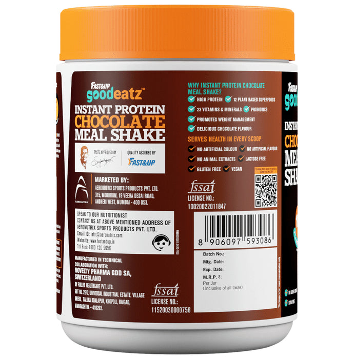 Fast&Up Goodeatz 19gm Plant Protein Instant Protein Chocolate Meal Shake