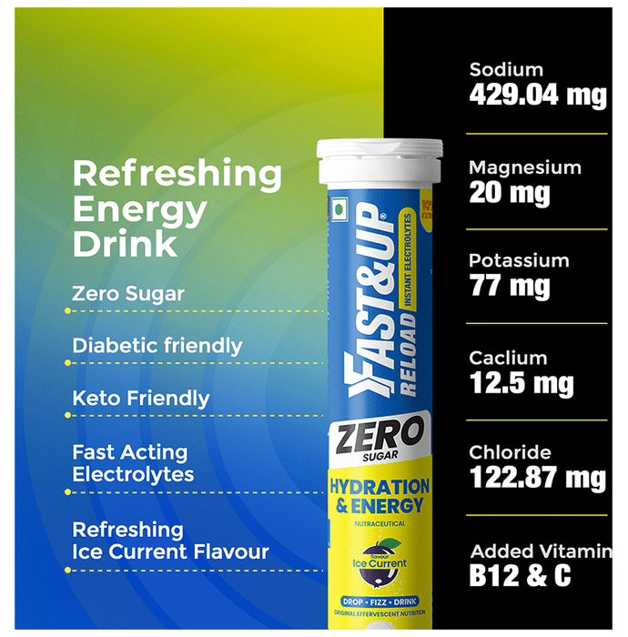 Fast&Up Reload Instant Electrolytes Hydration & Energy Effervescent Tablet Ice Cream