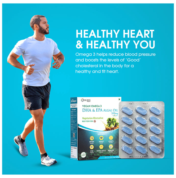 Origins Nutra Vegan Omega 3 DHA & EPA Algal Oil 500mg Veg Softgel