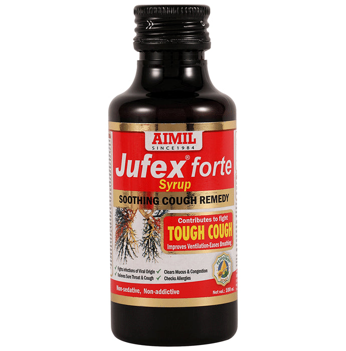 Aimil Pharmaceuticals Jufex Forte Syrup | Relieves Cough, Sore Throat, Congestion & Infections