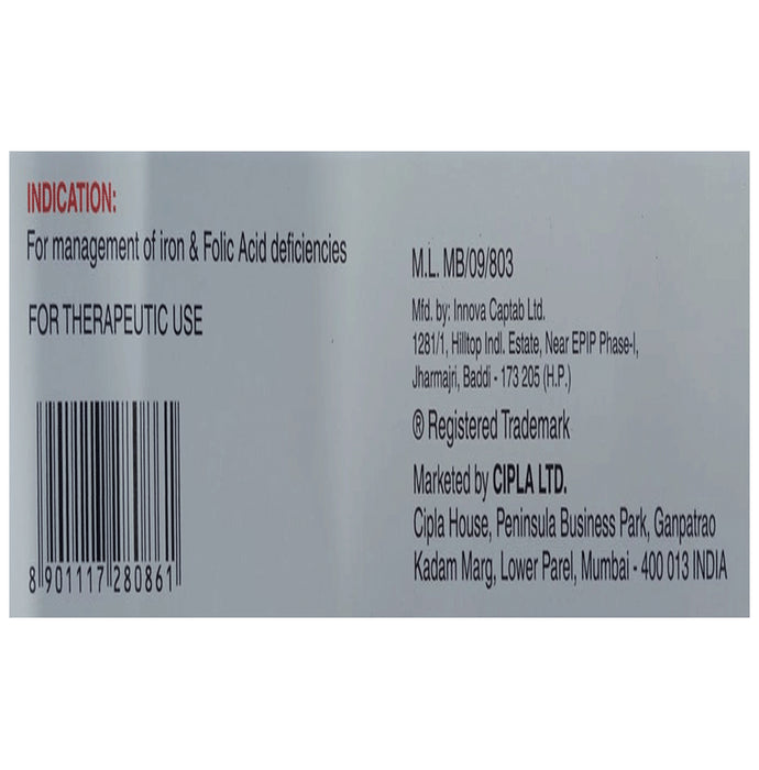 Fericip XT Tablet with Ferrous Ascorbate & Folic Acid
