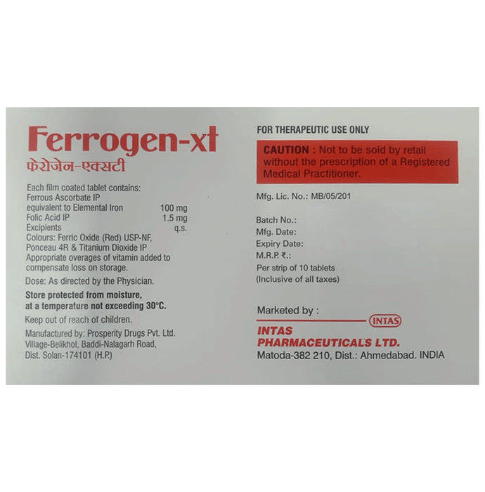 Ferrogen XT Tablet For Folic acid Deficiency
