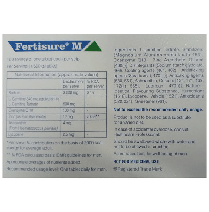 Fertisure M Nutraceutical Tablet for Men