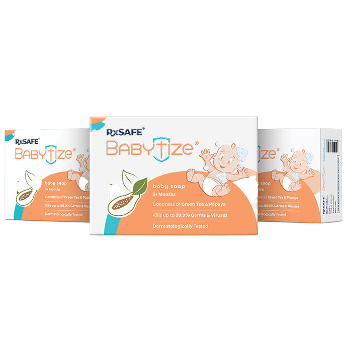 Babytize Baby Soap (75gm Each) 3 month+ Green Tea and Papaya - Classic Derma