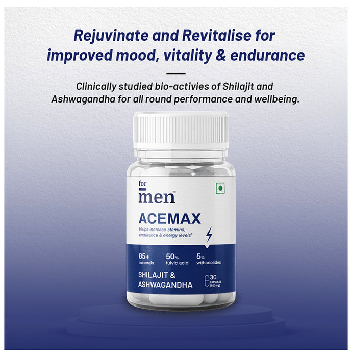 ForMen Shilajith + Ashwagandha Tablet Vitality, Strength, Endurance