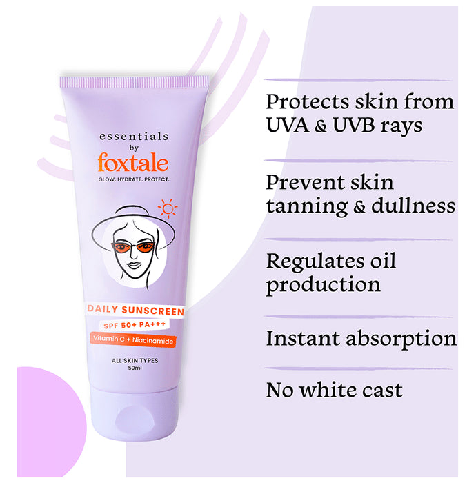 Foxtale SPF 50 Sunscreen with Vitamin C and Niacinamide