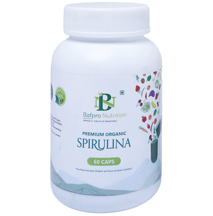 Bafpro Nutrition Premium Organic Spirulina Caps (60 Each) - Classic Derma
