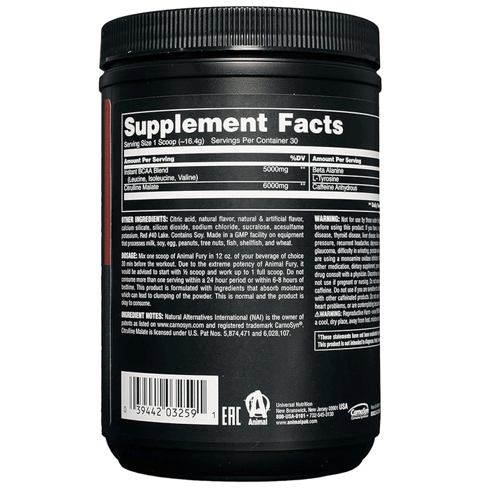 Fury Pre-Workout Formula Powder Watermelon