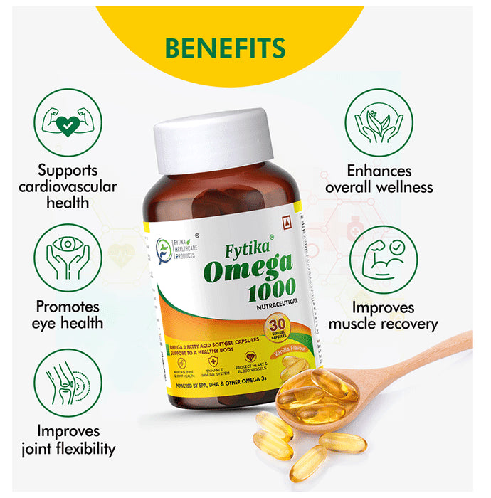 Fytika Omega 1000 for Bones, Heart & Blood Vessels | Vanilla