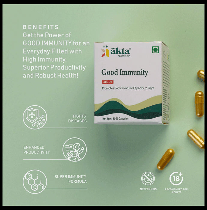 Akta Nutrition Good Immunity Adults Capsule | Immunity Booster | Multivitamin | Vitamin Booster|immunity for Good Health | Health Booster Capsule