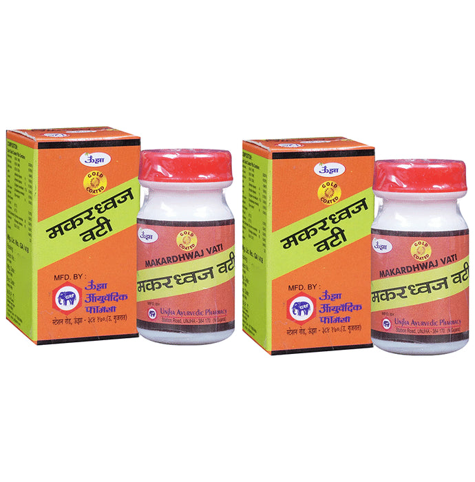 Unjha Makardhwaj Vati Gold Coated Tablets (125 Each) - Classic Derma