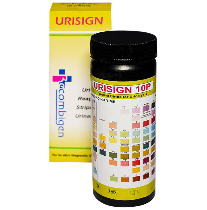 Recombigen Urisign 10 Parameter Reagent Strips For Urinalysis Urine Test Strip - Classic Derma