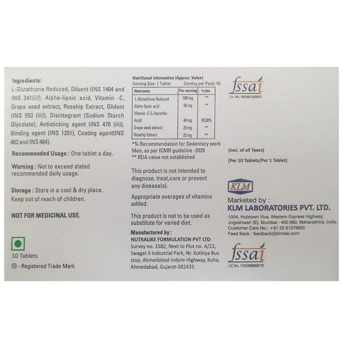 Glutaderm Plus Tablet