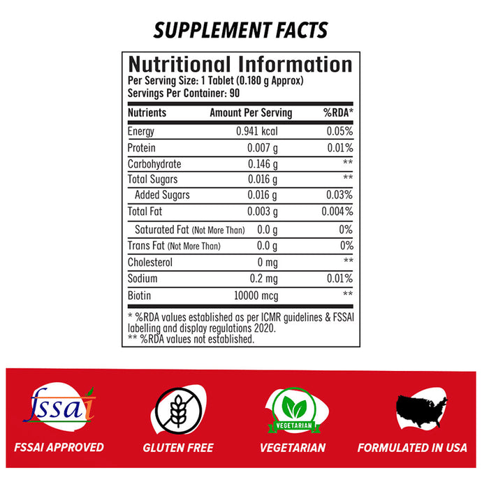 GNC Biotin 10000mcg for Healthy Hair, Skin & Nails | Tablet