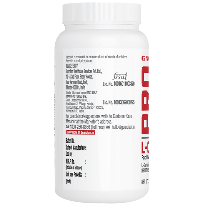 GNC Pro Performance L-Carnitine 500mg for Muscle Recovery | Tablet