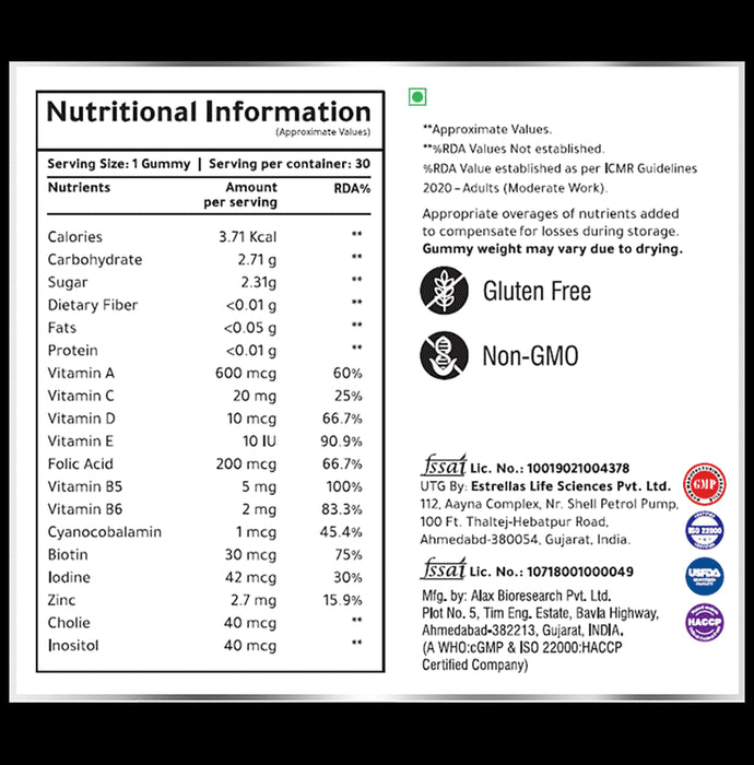 Granny's Gummies Cherish Hair, Nails & Skin Gummies (30 Each) Strawberry
