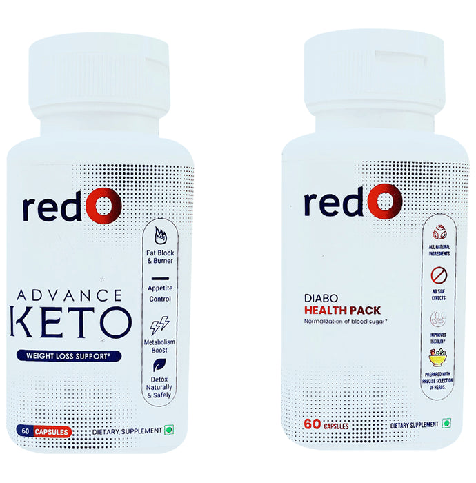 Redo Combo Pack of Advance Keto Capsule & Diabo Health Pack Capsule (60 Each) - Classic Derma