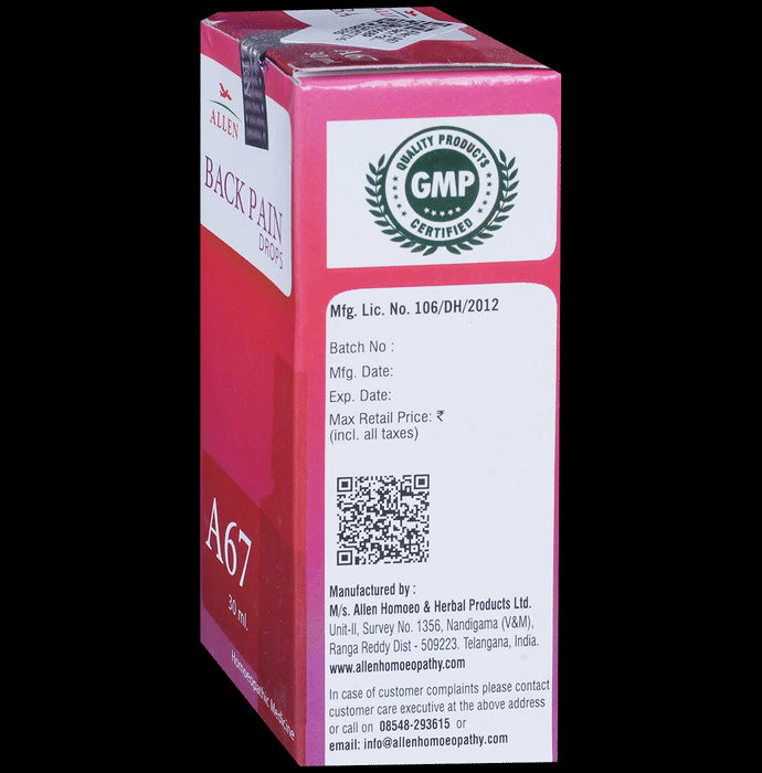 Allen A67 Back Pain Drop