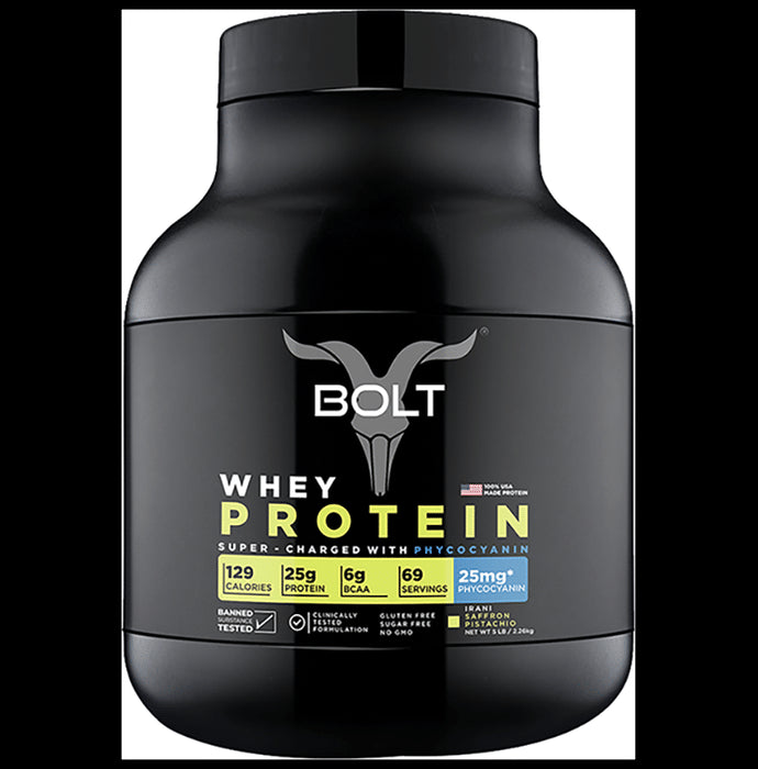 Bolt Whey Protein for Muscle Growth & Lean Muscle Mass | Flavour Powder Irani Saffron Pistachio - Classic Derma