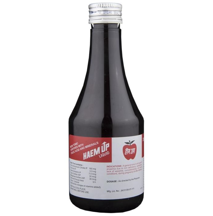 Haem UP Liquid | Iron Tonic Fortified with Folic Acid & Minerals | Sugar-Free