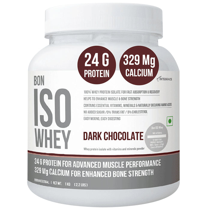 Bon ISO Whey 100% Protein Isolate Powder Dark Chocolate - Classic Derma