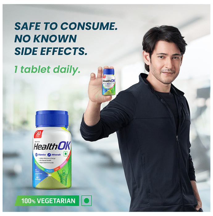 Health OK Multivitamin For Men with Vitamins, Minerals, Ginseng, Taurine & Zinc | For Nutrition, Energy & Immunity