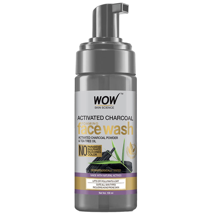 WOW Skin Science Activated Charcoal Foaming Face Wash - Classic Derma