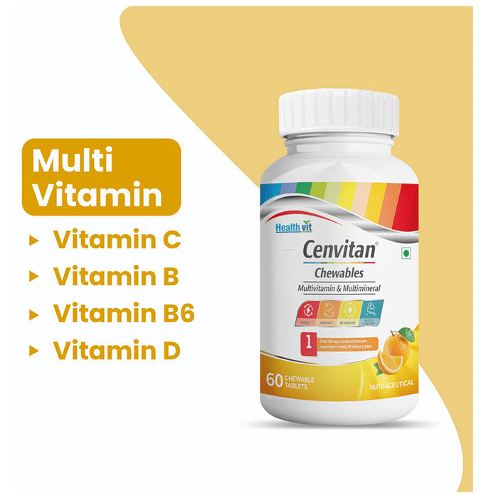 HealthVit Cenvitan Multivitamin & Multimineral Chewable Tablet Orange