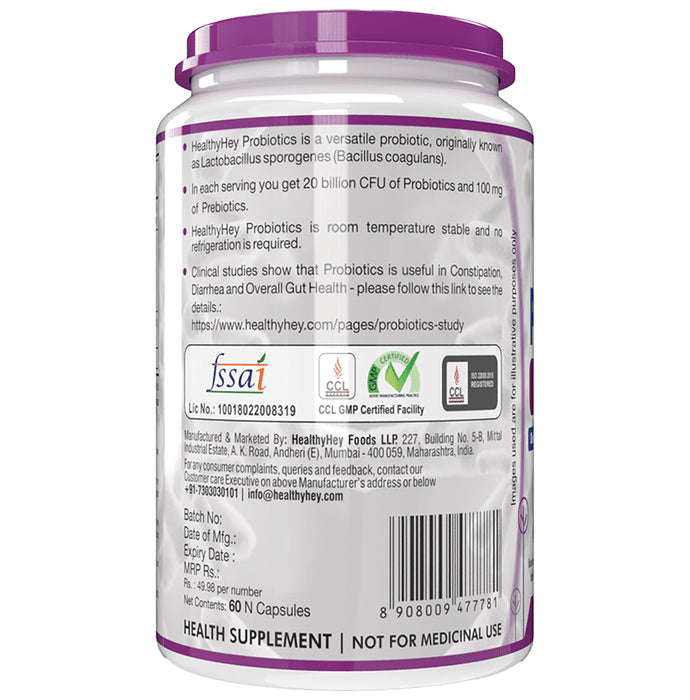 HealthyHey PreBiotics + ProBiotics Delayed Release Capsule